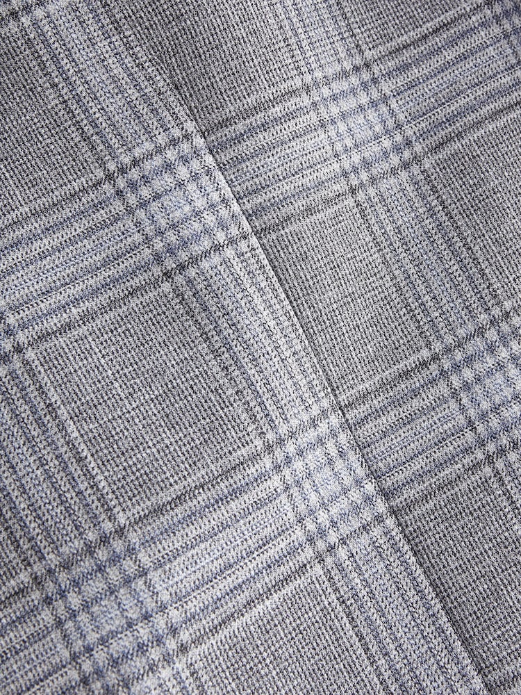 Light Grey Slim Fit Check Suit Jacket - Image 8 of 8