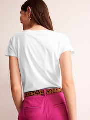 Blanco - Boden Supersoft Boat Neck T-Shirt - Imagen 2 de 5