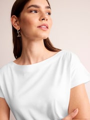 Blanco - Boden Supersoft Boat Neck T-Shirt - Imagen 4 de 5