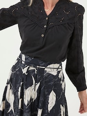 FatFace Black Kerry Broderie Top - Image 3 of 5