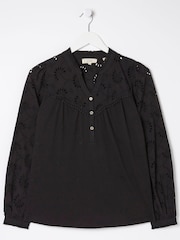 FatFace Black Kerry Broderie Top - Image 5 of 5