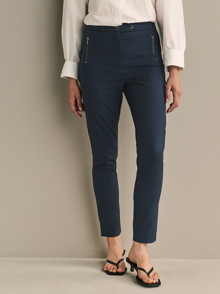 Marineblau/blau - Skinny-Hose mit Reißverschluss - Bild 1 von 4