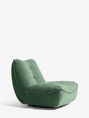 Soft Velvet Teal Green Lucca Swivel Accent Chair - Image 3 of 8