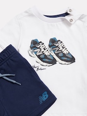New Balance Blue 9060 Collage Graphic T-Shirt & French Terry Shorts Set - Image 3 of 3