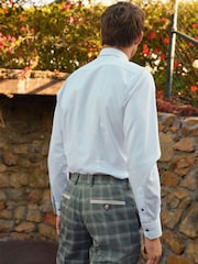 White/Neutral Brown Textured Occasion Shirt And Tie Pack - Image 3 of 4