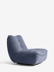 Soft Velvet Granite Blue Lucca Swivel Accent Chair - Image 3 of 8
