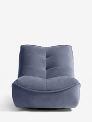 Soft Velvet Granite Blue Lucca Swivel Accent Chair - Image 4 of 8