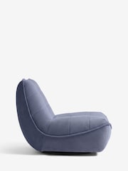 Soft Velvet Granite Blue Lucca Swivel Accent Chair - Image 6 of 8