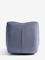 Soft Velvet Granite Blue Lucca Swivel Accent Chair - Image 7 of 8