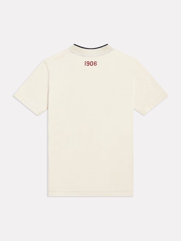 New Balance Cream Linear V-Neck T-Shirt - Image 2 of 3 New Balance Cream Linear V-Neck T-Shirt - Image 2 of 3