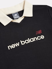 New Balance Black Linear Collared Polo Shirt - Image 3 of 3