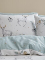 Green Brushed Cotton Woodland Animals Duvet Cover Set - Image 3 of 4