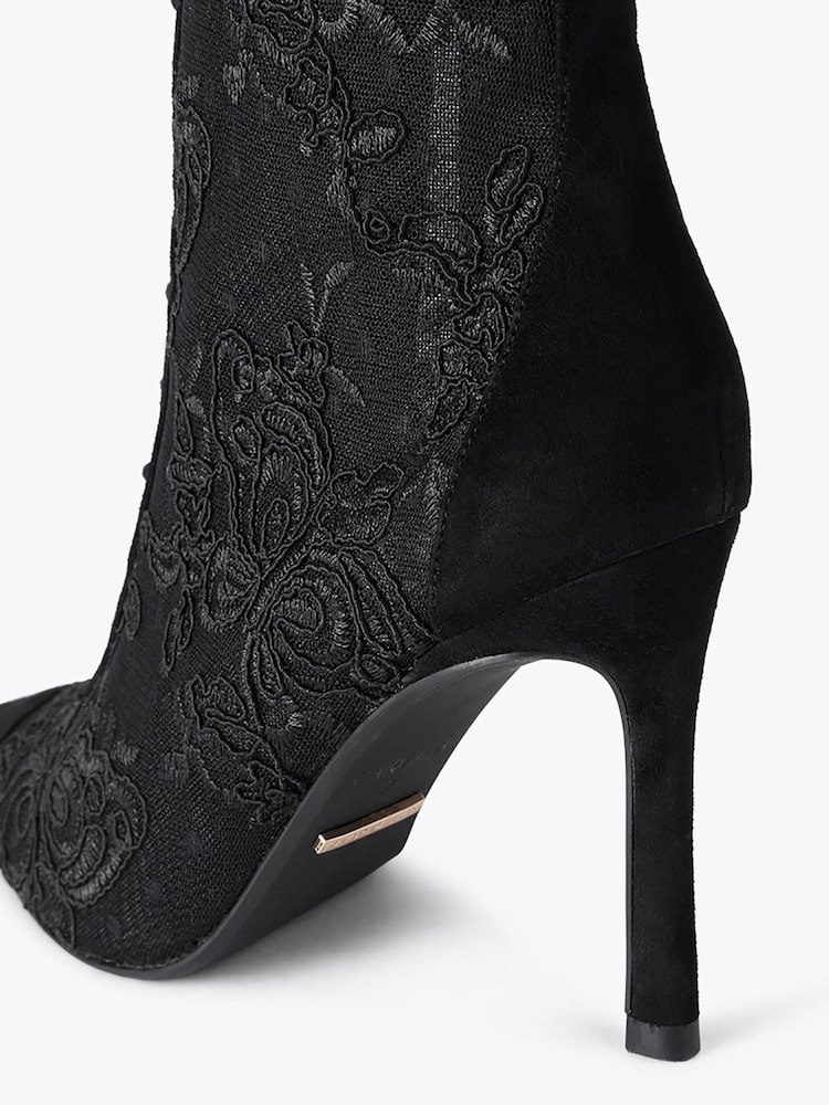 Carvela Black Claudia Lace Knee Boots - Image 4 of 4