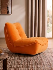 Soft Velvet Orange Lucca Swivel Accent Chair - Image 1 of 9