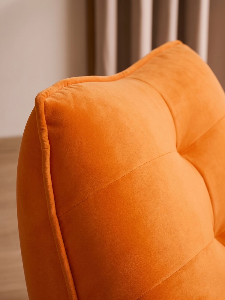 Soft Velvet Orange Lucca Swivel Accent Chair - Image 2 of 9