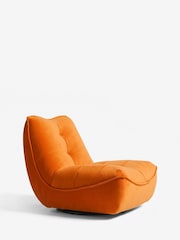 Soft Velvet Orange Lucca Swivel Accent Chair - Image 3 of 9