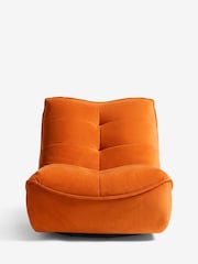 Soft Velvet Orange Lucca Swivel Accent Chair - Image 4 of 9