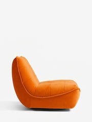 Soft Velvet Orange Lucca Swivel Accent Chair - Image 6 of 9