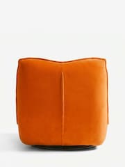 Soft Velvet Orange Lucca Swivel Accent Chair - Image 7 of 9