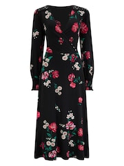 Pour Moi Black Lucinda Jersey Lace Detail Long Sleeve Dresses - Image 3 of 4