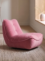 Soft Velvet Candy Pink Lucca Swivel Accent Chair - Image 1 of 8
