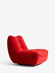 Soft Velvet Red Lucca Swivel Accent Chair - Image 3 of 8