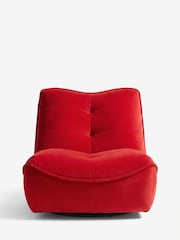 Soft Velvet Red Lucca Swivel Accent Chair - Image 4 of 8