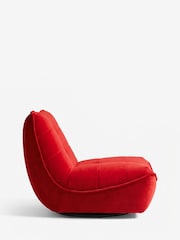 Soft Velvet Red Lucca Swivel Accent Chair - Image 6 of 8