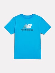 New Balance Blue Stacked Logo T-Shirt - Image 1 of 3