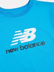 New Balance Blue Stacked Logo T-Shirt - Image 3 of 3