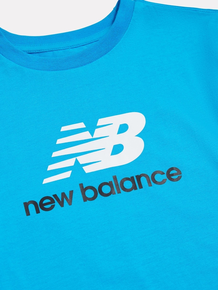 New Balance Blue Stacked Logo T-Shirt - Image 3 of 3 New Balance Blue Stacked Logo T-Shirt - Image 3 of 3