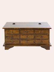 Laura Ashley Dark Chestnut Garrat 9 Drawer Coffee Table - Image 2 of 5