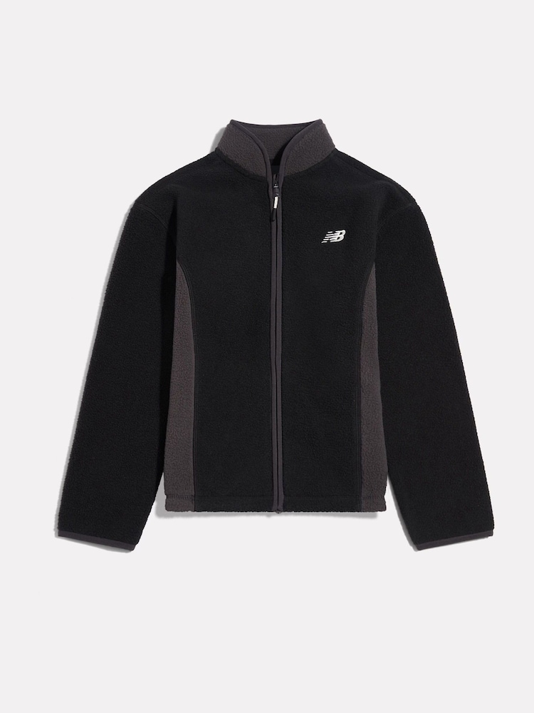 New Balance Black Borg Full Zip Funnel Jacket - Image 1 of 3