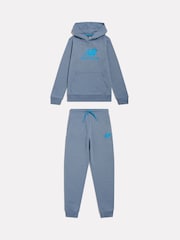 New Balance Blue French Terry Logo Hoodie Jogger Set - Image 1 of 6