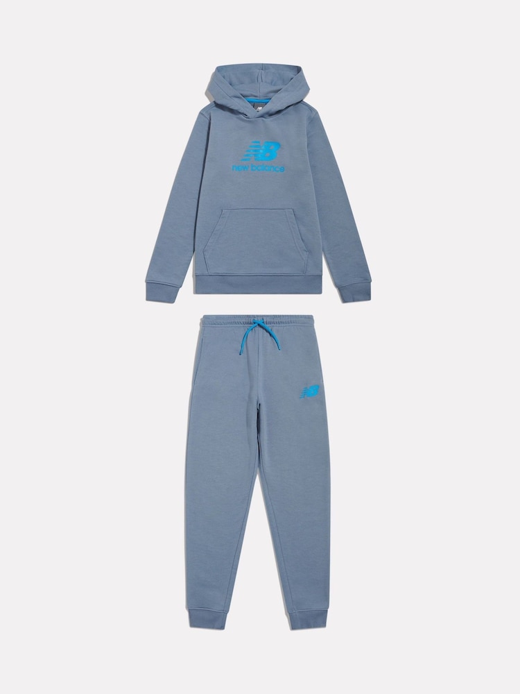 New Balance Blue French Terry Logo Hoodie Jogger Set - Image 1 of 6 New Balance Blue French Terry Logo Hoodie Jogger Set - Image 1 of 6
