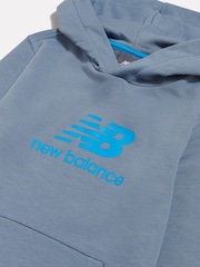 New Balance Blue French Terry Logo Hoodie Jogger Set - Image 3 of 6