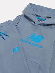 New Balance Blue French Terry Logo Hoodie Jogger Set - Image 4 of 6