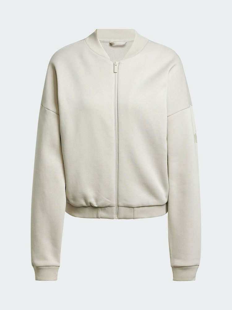 adidas Cream Essentials Contemporary Logo Bomber Jacket - Image 7 of 7
