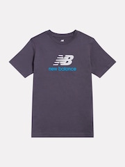 New Balance Grey Stacked Logo T-Shirt - Image 1 of 3