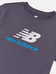 New Balance Grey Stacked Logo T-Shirt - Image 3 of 3
