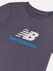 New Balance Grey Jersey Stacked Logo T-Shirt - Image 3 of 3