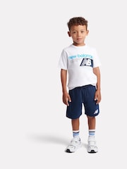 New Balance White Athletics Graphic T-Shirt & Shorts Set - Image 1 of 8
