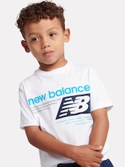 New Balance White Athletics Graphic T-Shirt & Shorts Set - Image 4 of 8