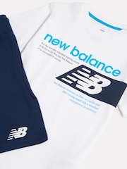 New Balance White Athletics Graphic T-Shirt & Shorts Set - Image 8 of 8