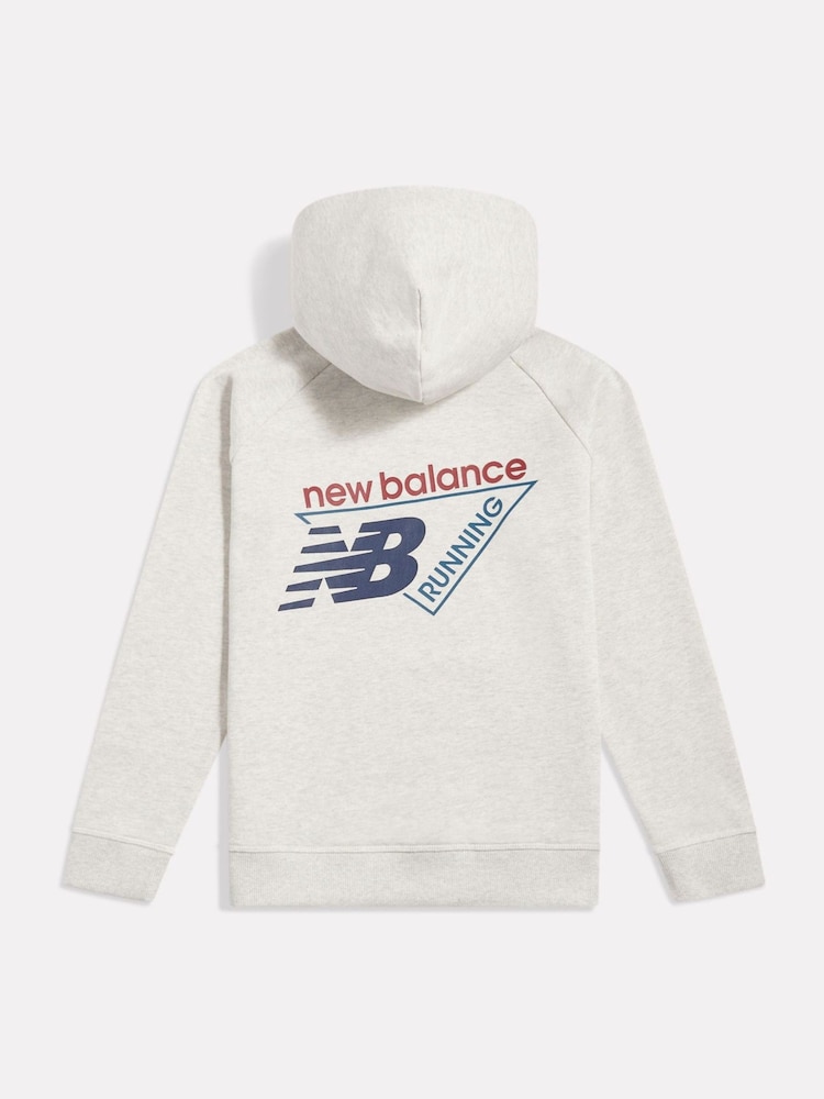 New Balance White Athletics Running Graphic Hoodie - Image 1 of 4 New Balance White Athletics Running Graphic Hoodie - Image 1 of 4