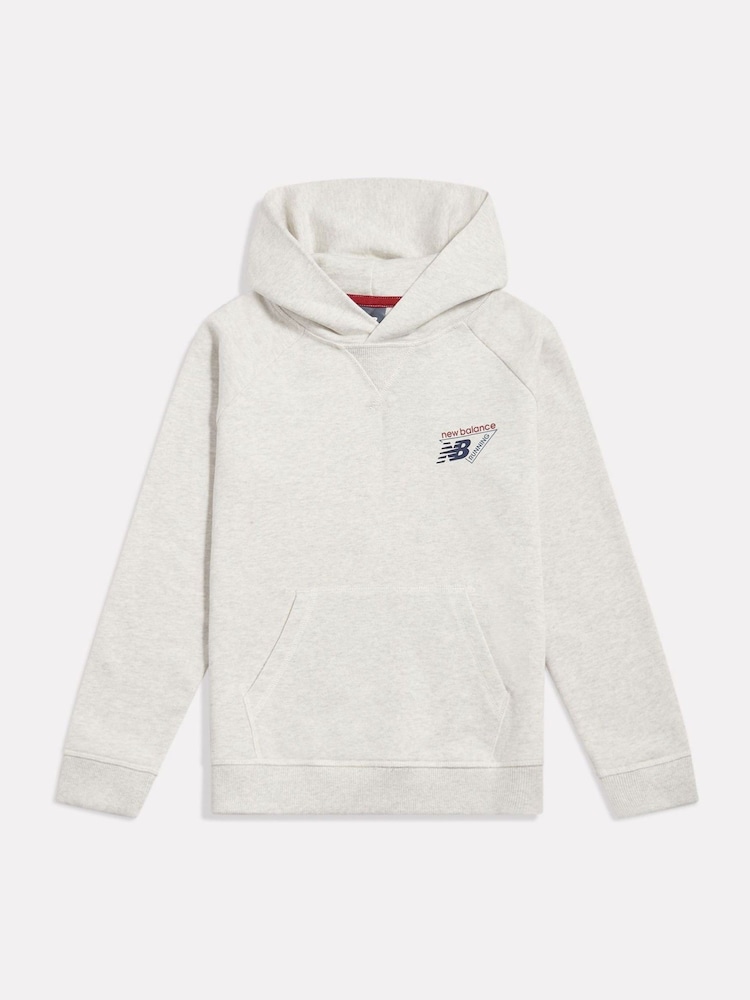 New Balance White Athletics Running Graphic Hoodie - Image 2 of 4 New Balance White Athletics Running Graphic Hoodie - Image 2 of 4