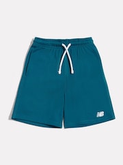 Bleu - New Balance French terry Small Logo Shorts - Image 1 de 3