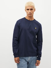 Lyle & Scott Dark Navy Cotton Long Sleeve T-Shirt - Image 1 of 6