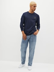 Lyle & Scott Dark Navy Cotton Long Sleeve T-Shirt - Image 2 of 6