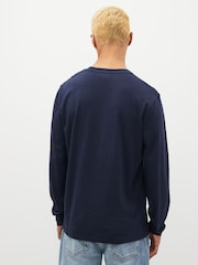 Lyle & Scott Dark Navy Cotton Long Sleeve T-Shirt - Image 3 of 6